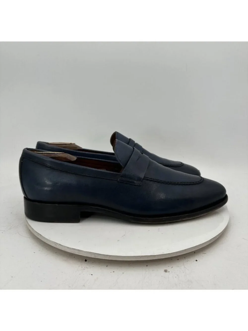 Corneliani Men Size 10 Blue Leather Pull On Penny Loafer Dress Shoes Corneliani Loafers for Men | Online Sale up to 66% off | Lyst main image 4